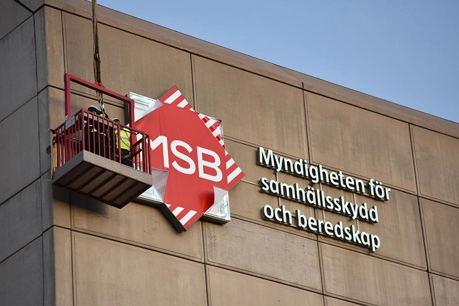 Byggnad Med Msb Logotyp På