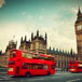 två röda londonbussar i farten med big ben i bakgrunden.jpg