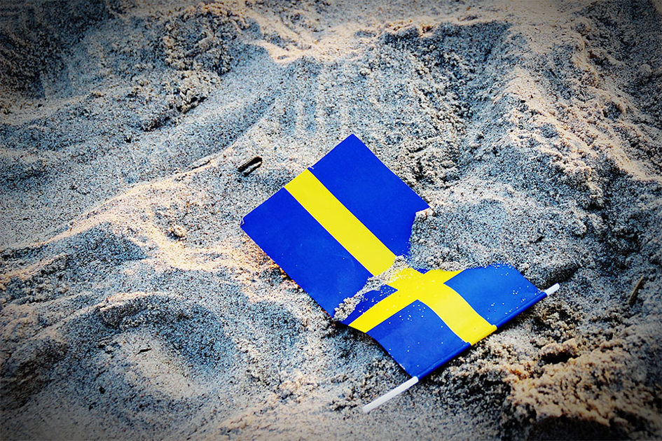 Sverigeflagga I Sand