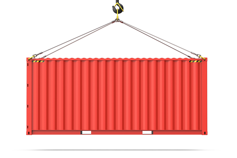 En Röd Container I 3D