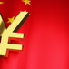Symbol För Yuan Mot Kinesisk Flagga