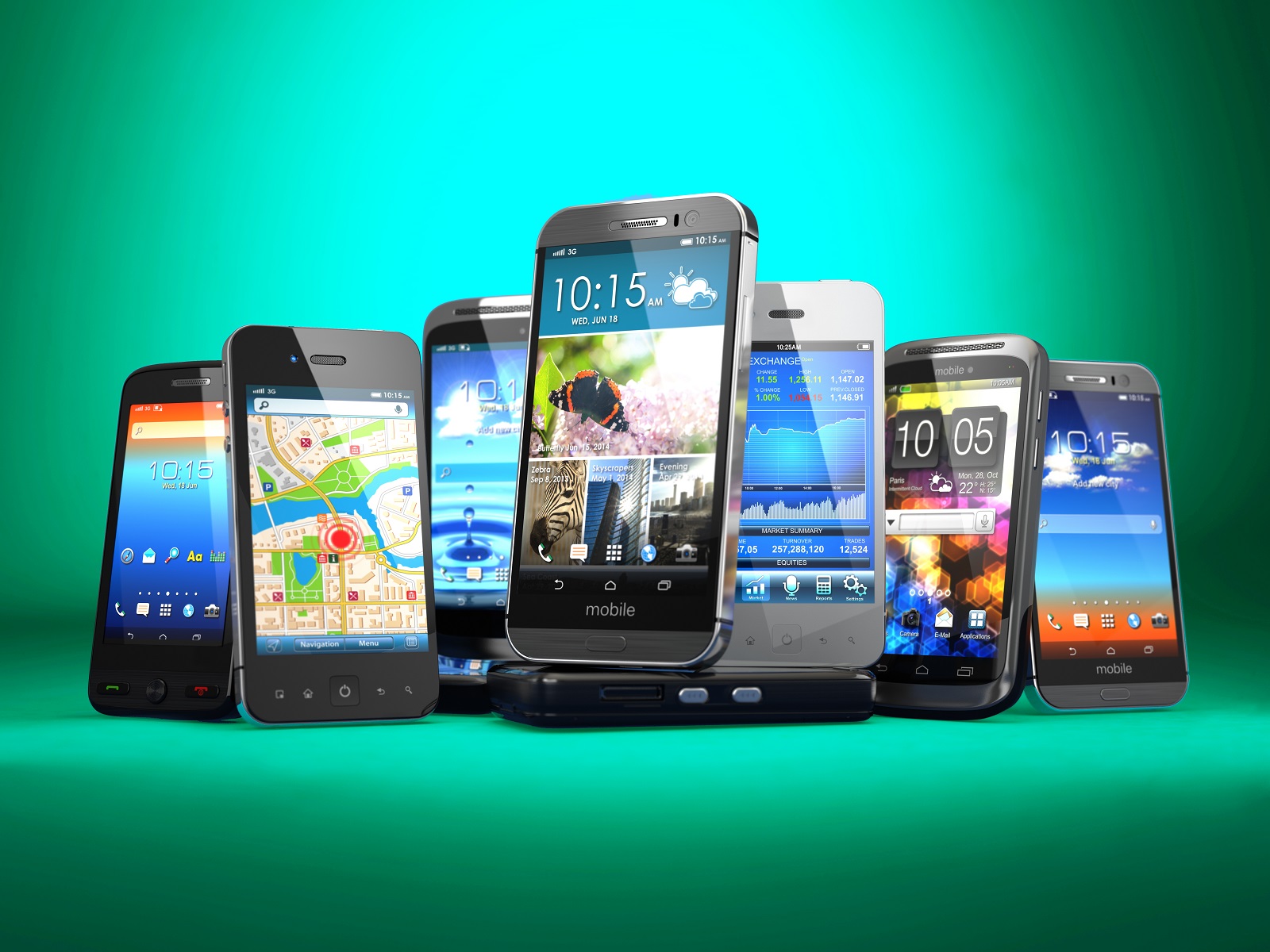 Telefoner Mot Turkos Bakgrund