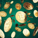 Bitcoin Regnar Mot Grön Bakgrund