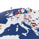 3D Bild Över Eu Länder Med Flagga För Varje Land