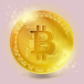 Bitcoin Mot Rosa Bakgrund