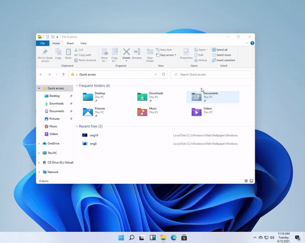 Windows 11, Runda Kanter Och Rutnät