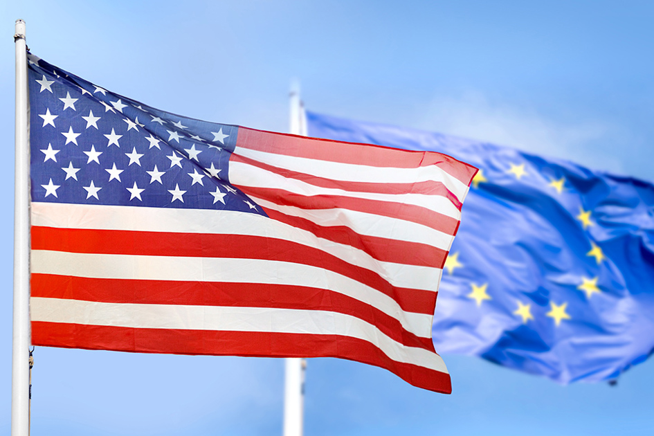 USA Och EU Flagga